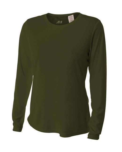 NW3002 A4 Ladies' Long Sleeve Cooling Performance Crew Shirt