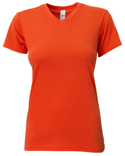 NW3013 A4 Ladies' Softek V-Neck T-Shirt