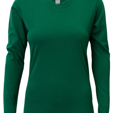 NW3029 A4 Ladies' Long-Sleeve Softek V-Neck T-Shirt