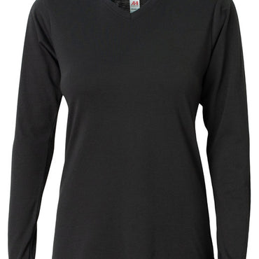 NW3029 A4 Ladies' Long-Sleeve Softek V-Neck T-Shirt