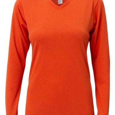 NW3029 A4 Ladies' Long-Sleeve Softek V-Neck T-Shirt