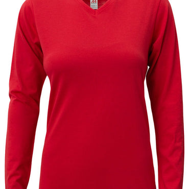 NW3029 A4 Ladies' Long-Sleeve Softek V-Neck T-Shirt