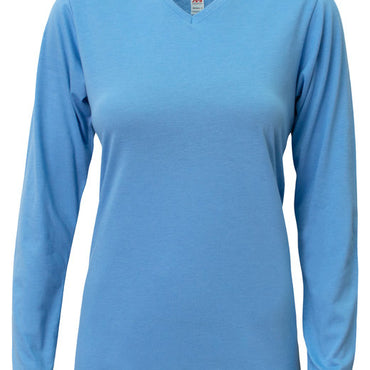 NW3029 A4 Ladies' Long-Sleeve Softek V-Neck T-Shirt