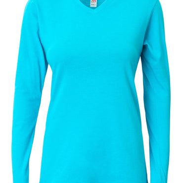 NW3029 A4 Ladies' Long-Sleeve Softek V-Neck T-Shirt