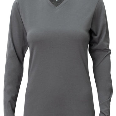 NW3029 A4 Ladies' Long-Sleeve Softek V-Neck T-Shirt