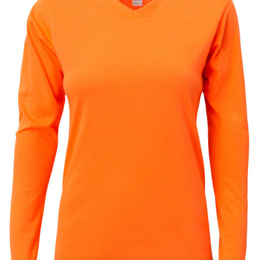 NW3029 A4 Ladies' Long-Sleeve Softek V-Neck T-Shirt