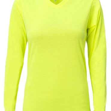 NW3029 A4 Ladies' Long-Sleeve Softek V-Neck T-Shirt