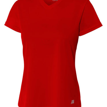 NW3254 A4 Ladies' Birds-Eye Mesh V-Neck T-Shirt