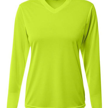 NW3425 A4 Ladies' Long-Sleeve Sprint V-Neck T-Shirt