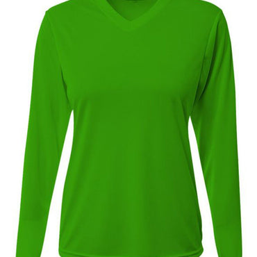 NW3425 A4 Ladies' Long-Sleeve Sprint V-Neck T-Shirt