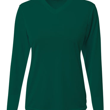 NW3425 A4 Ladies' Long-Sleeve Sprint V-Neck T-Shirt