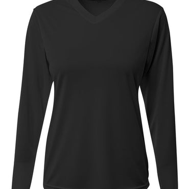 NW3425 A4 Ladies' Long-Sleeve Sprint V-Neck T-Shirt