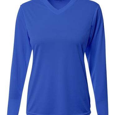 NW3425 A4 Ladies' Long-Sleeve Sprint V-Neck T-Shirt