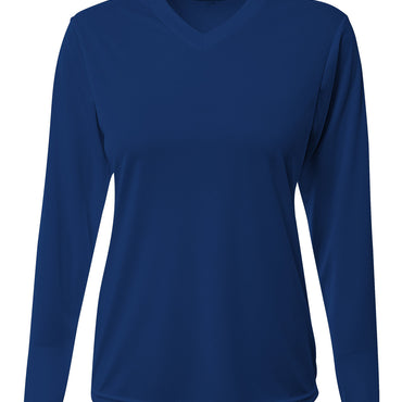 NW3425 A4 Ladies' Long-Sleeve Sprint V-Neck T-Shirt