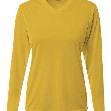 NW3425 A4 Ladies' Long-Sleeve Sprint V-Neck T-Shirt