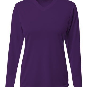 NW3425 A4 Ladies' Long-Sleeve Sprint V-Neck T-Shirt