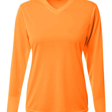 NW3425 A4 Ladies' Long-Sleeve Sprint V-Neck T-Shirt