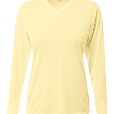 NW3425 A4 Ladies' Long-Sleeve Sprint V-Neck T-Shirt