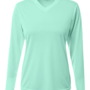 NW3425 A4 Ladies' Long-Sleeve Sprint V-Neck T-Shirt