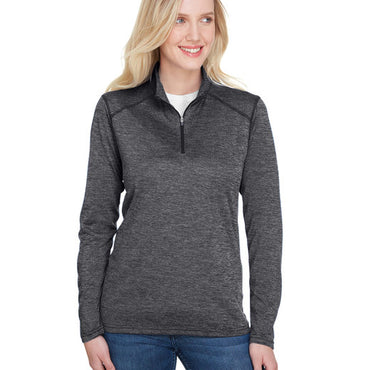 NW4010 A4 Ladies' Tonal Space-Dye Quarter-Zip