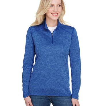 NW4010 A4 Ladies' Tonal Space-Dye Quarter-Zip