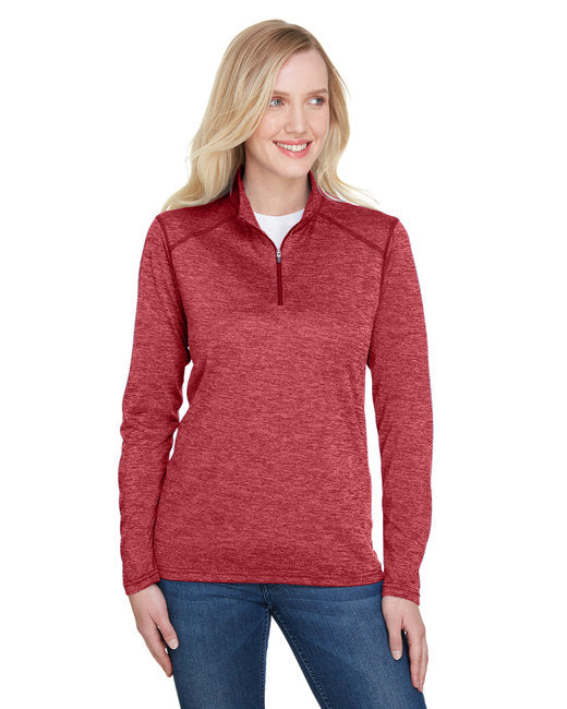 NW4010 A4 Ladies' Tonal Space-Dye Quarter-Zip