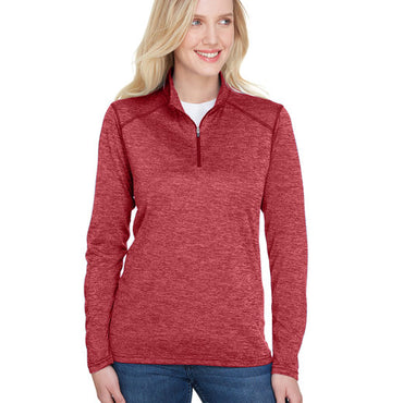 NW4010 A4 Ladies' Tonal Space-Dye Quarter-Zip