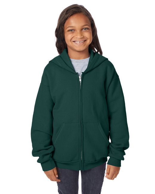 P480 Hanes Youth 7.8 oz. EcoSmart® 50/50 Full-Zip Hooded Sweatshirt