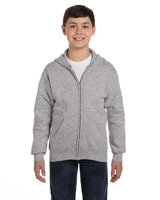 P480 Hanes Youth 7.8 oz. EcoSmart® 50/50 Full-Zip Hooded Sweatshirt