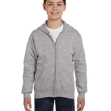 P480 Hanes Youth 7.8 oz. EcoSmart® 50/50 Full-Zip Hooded Sweatshirt