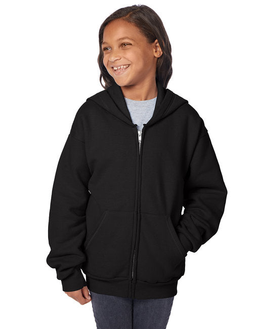 P480 Hanes Youth 7.8 oz. EcoSmart® 50/50 Full-Zip Hooded Sweatshirt