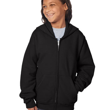 P480 Hanes Youth 7.8 oz. EcoSmart® 50/50 Full-Zip Hooded Sweatshirt