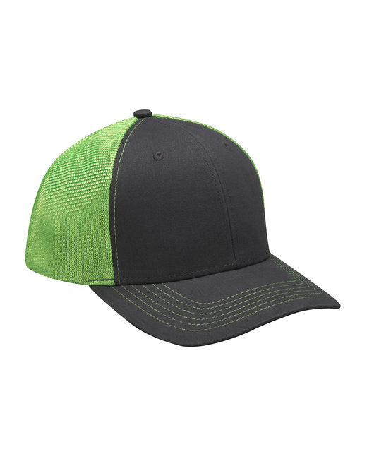 PR102 Adams Brushed Cotton/Soft Mesh Trucker Style Cap