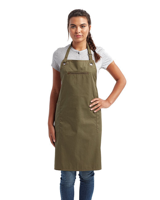 RP121 Artisan Collection by Reprime Unisex ‘Barley’ Contrast Stitch Sustainable Bib Apron