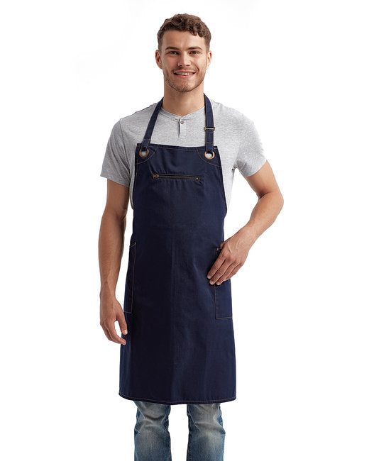 RP121 Artisan Collection by Reprime Unisex ‘Barley’ Contrast Stitch Sustainable Bib Apron