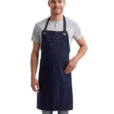 RP121 Artisan Collection by Reprime Unisex ‘Barley’ Contrast Stitch Sustainable Bib Apron