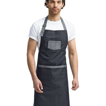 RP127 Artisan Collection by Reprime Unisex Domain Contrast Denim Bib Apron