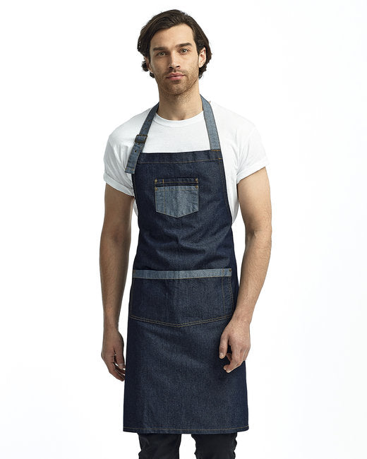 RP127 Artisan Collection by Reprime Unisex Domain Contrast Denim Bib Apron