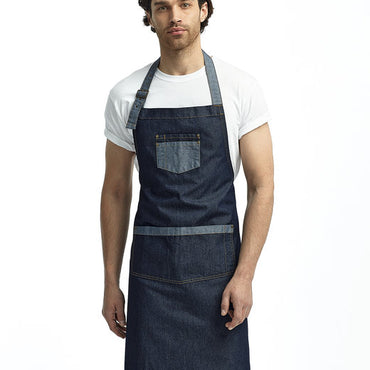 RP127 Artisan Collection by Reprime Unisex Domain Contrast Denim Bib Apron