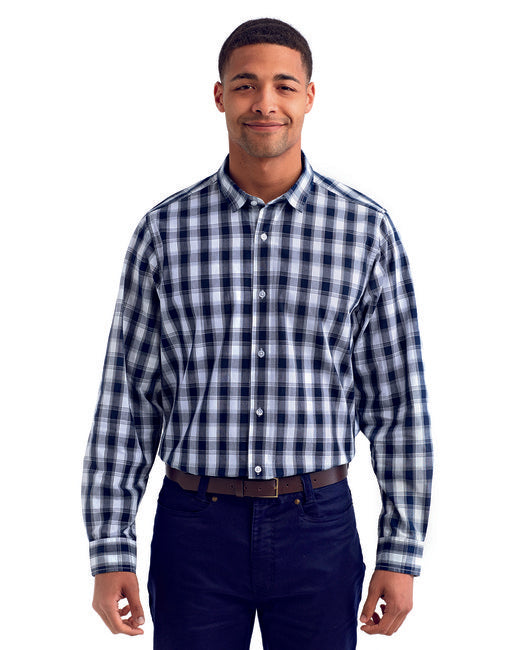 RP250 Artisan Collection by Reprime Men's Mulligan Check Long-Sleeve Cotton Shirt