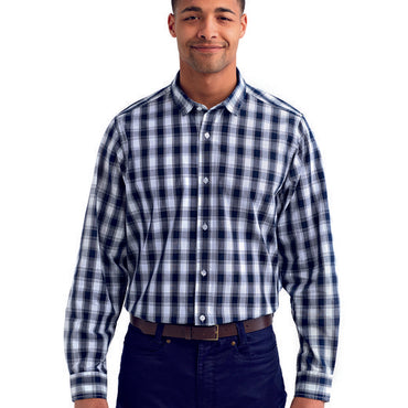 RP250 Artisan Collection by Reprime Men's Mulligan Check Long-Sleeve Cotton Shirt