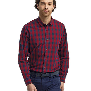 RP250 Artisan Collection by Reprime Men's Mulligan Check Long-Sleeve Cotton Shirt