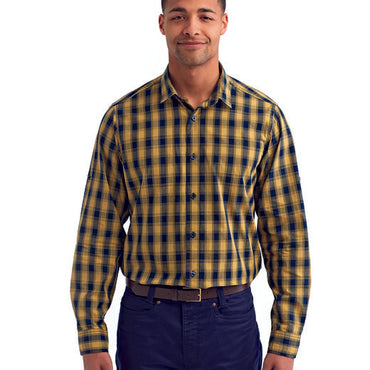 RP250 Artisan Collection by Reprime Men's Mulligan Check Long-Sleeve Cotton Shirt