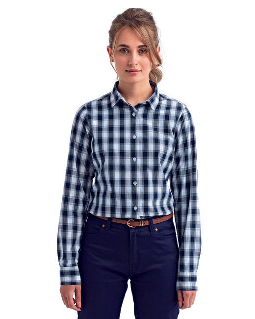 RP350 Artisan Collection by Reprime Ladies' Mulligan Check Long-Sleeve Cotton Shirt