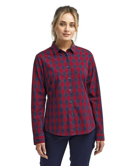 RP350 Artisan Collection by Reprime Ladies' Mulligan Check Long-Sleeve Cotton Shirt