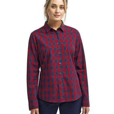 RP350 Artisan Collection by Reprime Ladies' Mulligan Check Long-Sleeve Cotton Shirt