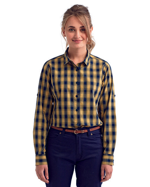 RP350 Artisan Collection by Reprime Ladies' Mulligan Check Long-Sleeve Cotton Shirt