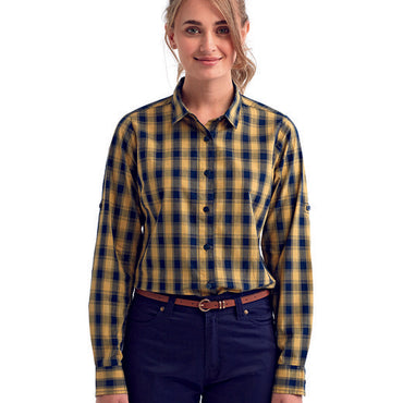 RP350 Artisan Collection by Reprime Ladies' Mulligan Check Long-Sleeve Cotton Shirt