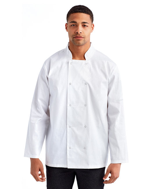 RP665 Artisan Collection by Reprime Unisex Studded Front Long-Sleeve Chef's Jacket