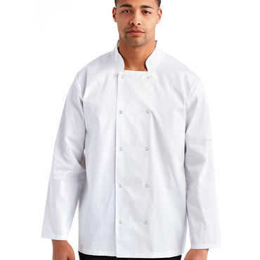 RP665 Artisan Collection by Reprime Unisex Studded Front Long-Sleeve Chef's Jacket